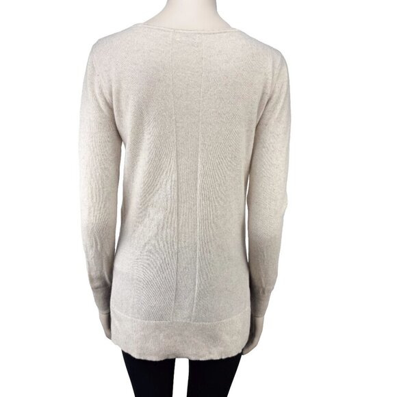 CLUB‎ MONACO 100% Cashmere Confettis Cream Long Quiet Luxury Boat Neck Sweater S - Picture 3 of 5